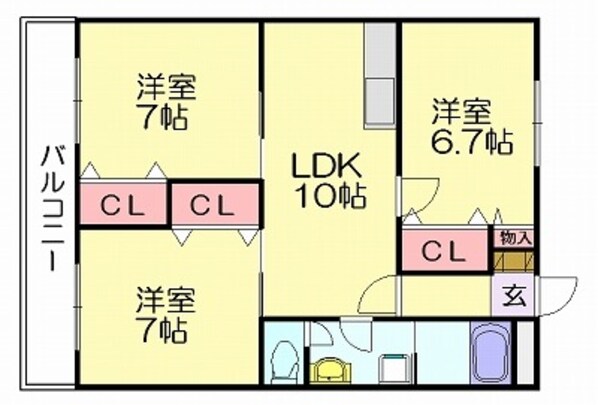 カーサ博多の森の物件間取画像